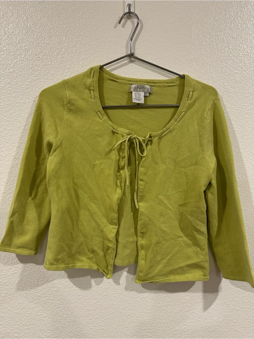 Paradox Lime Green Tie-Front Top